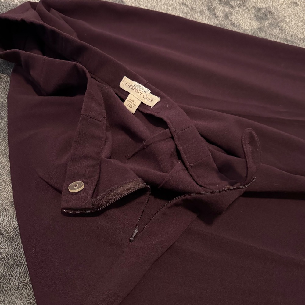 Coldwater Creek Burgundy Plum Wide Leg Stretch Dress Pants Size 10 H27720 - Picture 7 of 8
